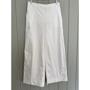 Banana Republic Pants M Medium Hayden Wide Leg Linen Blend Vacation Resort White
